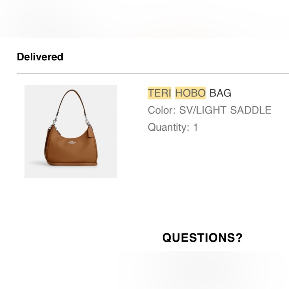 COACH - Teri Hobo Shoulder / Crossbody Bag